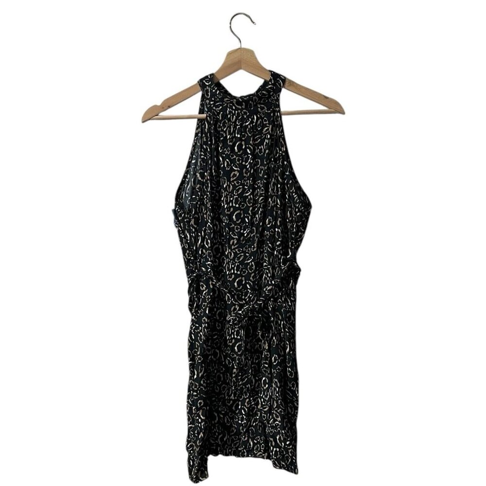 Sadie & Sage Dress Size Small Animal Leopard Print Belted Sash Grecian Neckline